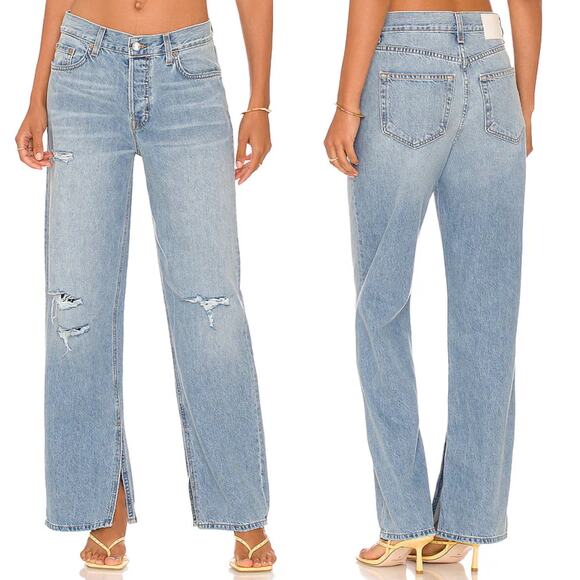 GRLFRND The Liya Distressed Boyfriend Jeans Women’s Size 26 Solana Wash - Picture 1 of 8